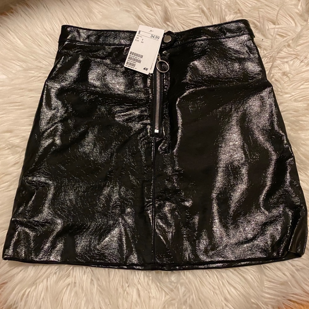 Brand new faux leather skirt